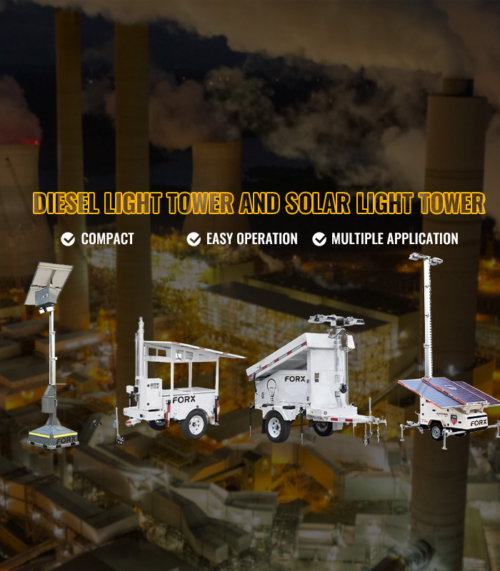 Diesel light tower and Solar light tower